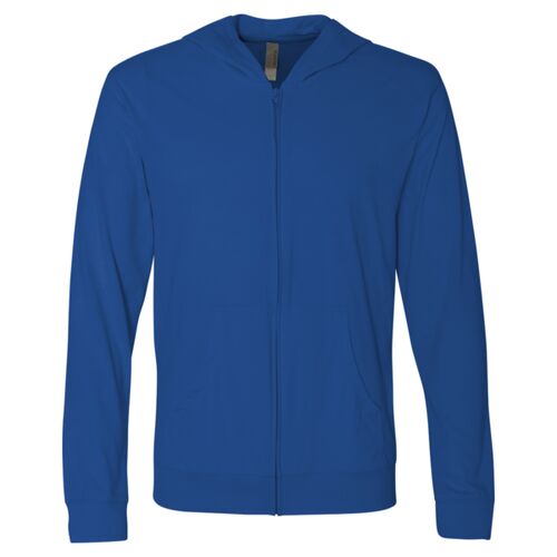 Unisex Sueded Long Sleeve Hooded Full Zip T-Shirt Thumbnail