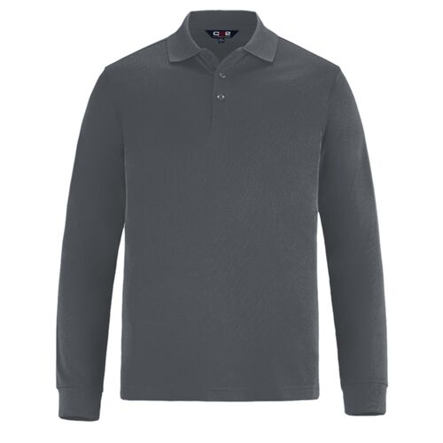 Men's Long Sleeve Pique Mesh Polo Thumbnail