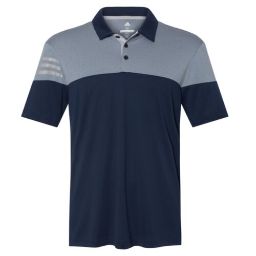 Men's Heathered 3-Stripes Colorblocked Polo Thumbnail